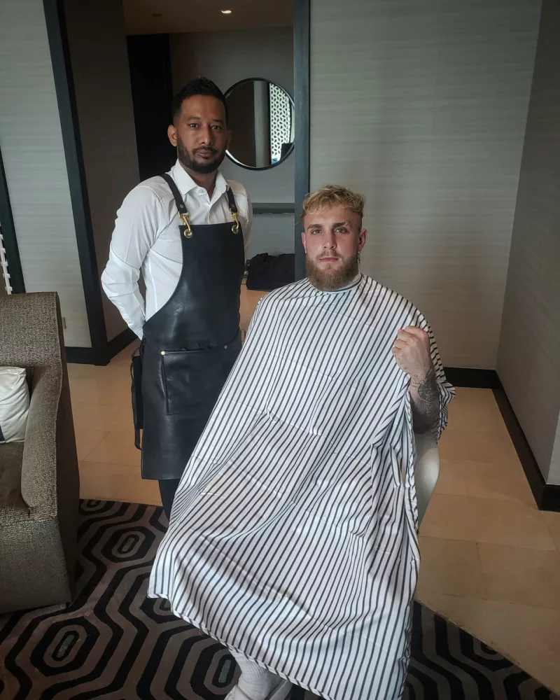 Celebrity Haircuts - Jake Paul at Chaps & Co